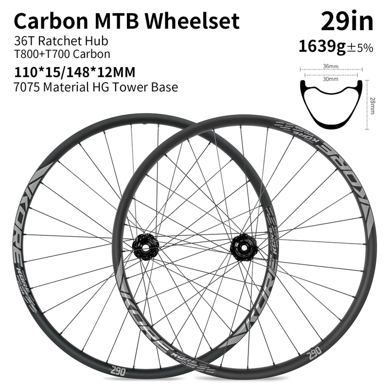 KORE 29in Mountain Carbon Wheelset Off-Road