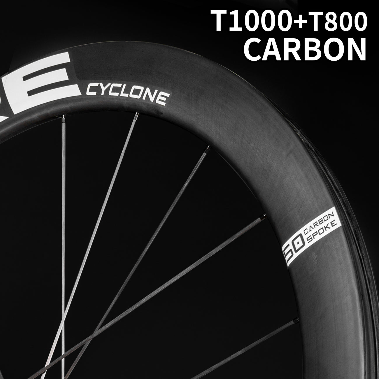 KORE CYCLONE 50mm Carbon Spoke Wheelset | 1199g Road & Gravel Wheels