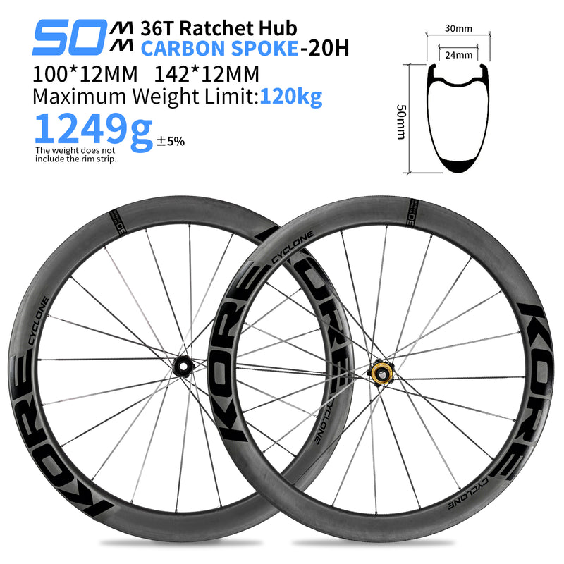 KORE CYCLONE 50mm Carbon Wheelset